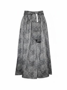 Stylish Spiral Print Extra Wide Leg Pants with Pockets